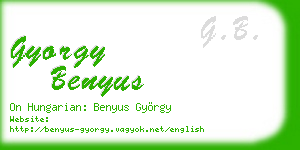 gyorgy benyus business card